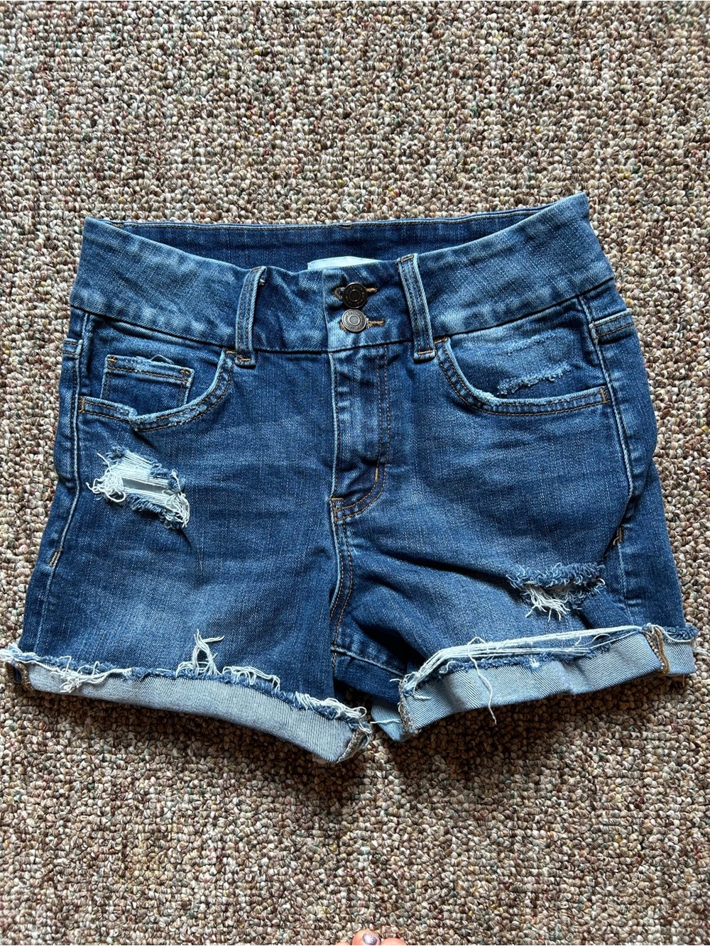 Flying Monkey Dark Blue Distressed Denim Shorts